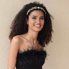 Vintage Crystal Pineapple Headband Rhinestone Headdress Hair Band