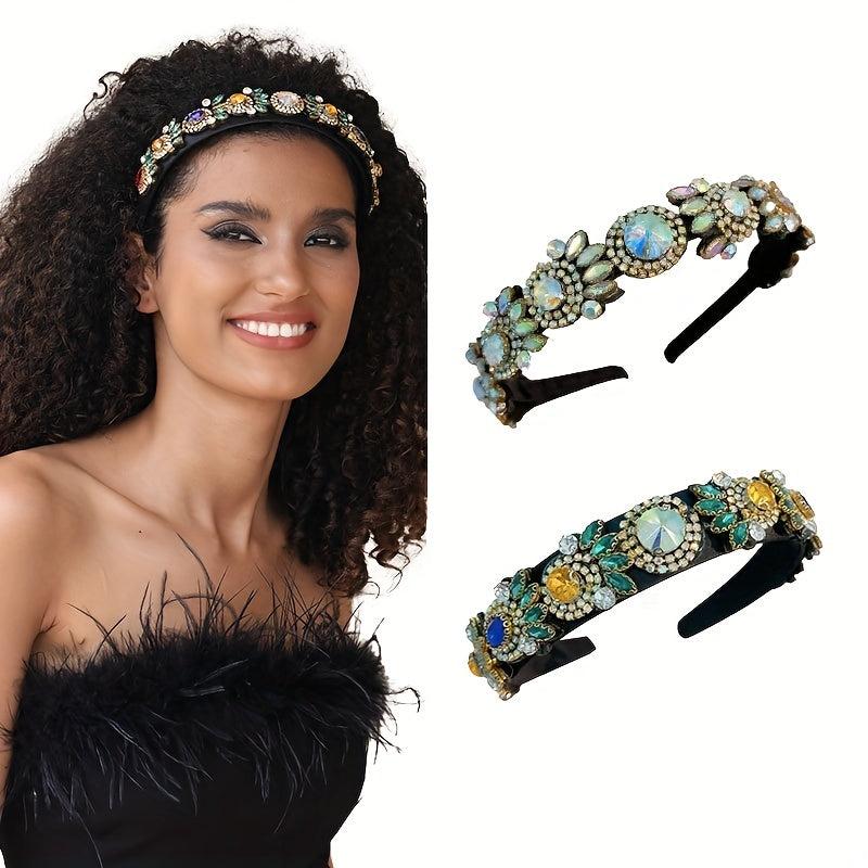 Vintage Crystal Pineapple Headband Rhinestone Headdress Hair Band