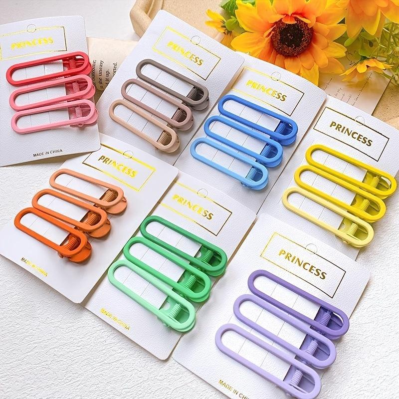 Colorful Frosted Girl Hair Clips Set