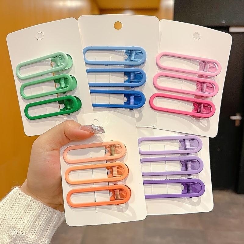 Colorful Frosted Girl Hair Clips Set