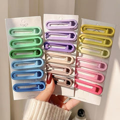 Colorful Frosted Girl Hair Clips Set