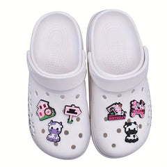 Cow Pattern Rubber Shoe Charm for Clogs Sandals DIY