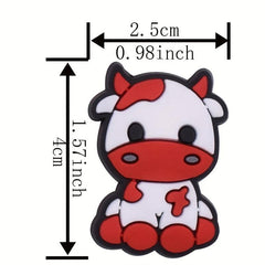 Cow Pattern Rubber Shoe Charm for Clogs Sandals DIY
