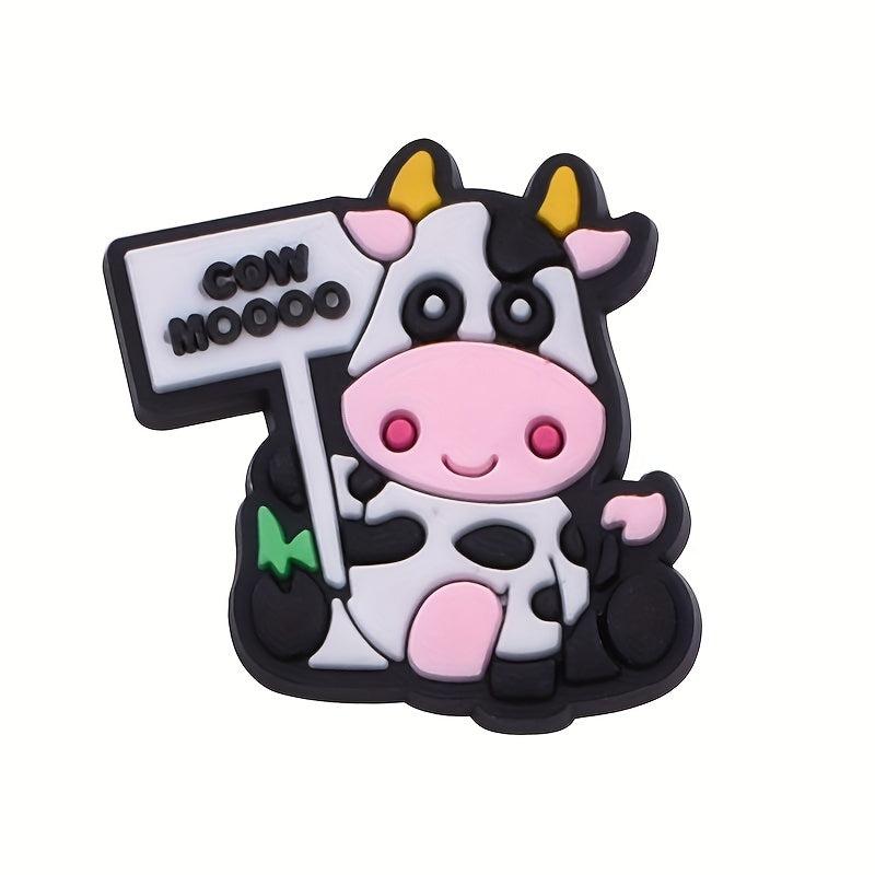 Cow Pattern Rubber Shoe Charm for Clogs Sandals DIY