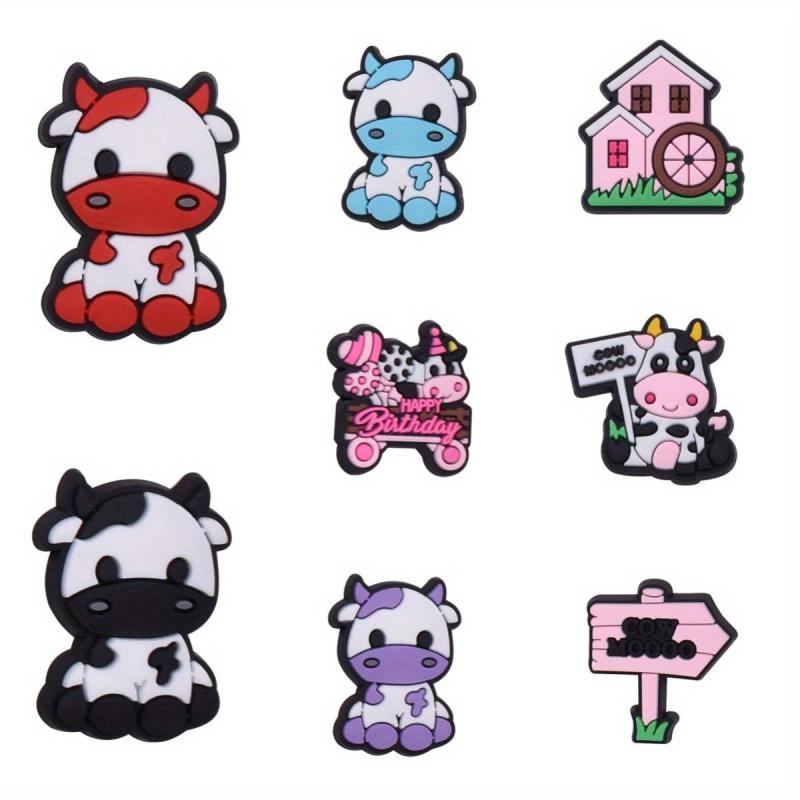 Cow Pattern Rubber Shoe Charm for Clogs Sandals DIY