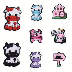 Cow Pattern Rubber Shoe Charm for Clogs Sandals DIY