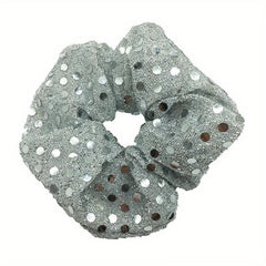 Large Green Sequin Scrunchie Hair Tie Ponytail Holder