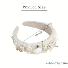 Seaside Holiday Shell Hair Hoop Sponge Headband Thicken Hair Band