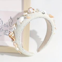 Seaside Holiday Shell Hair Hoop Sponge Headband Thicken Hair Band