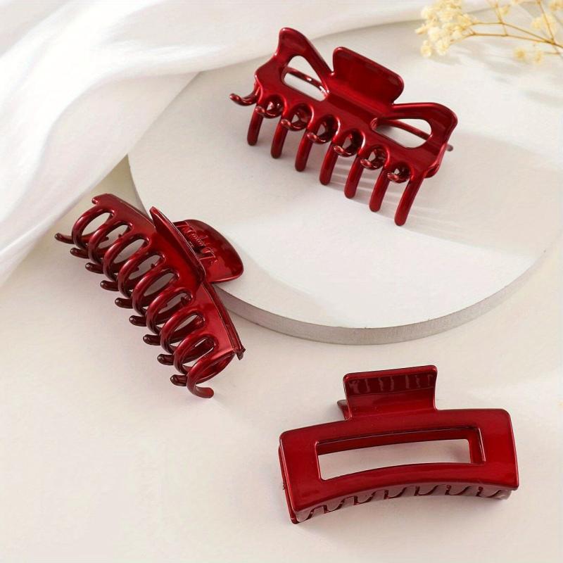3pcs Hollow Hair Claw Nonslip Ponytail Holder