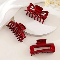 3pcs Hollow Hair Claw Nonslip Ponytail Holder