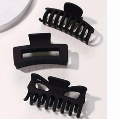 3pcs Hollow Hair Claw Nonslip Ponytail Holder