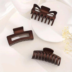 3pcs Hollow Hair Claw Nonslip Ponytail Holder
