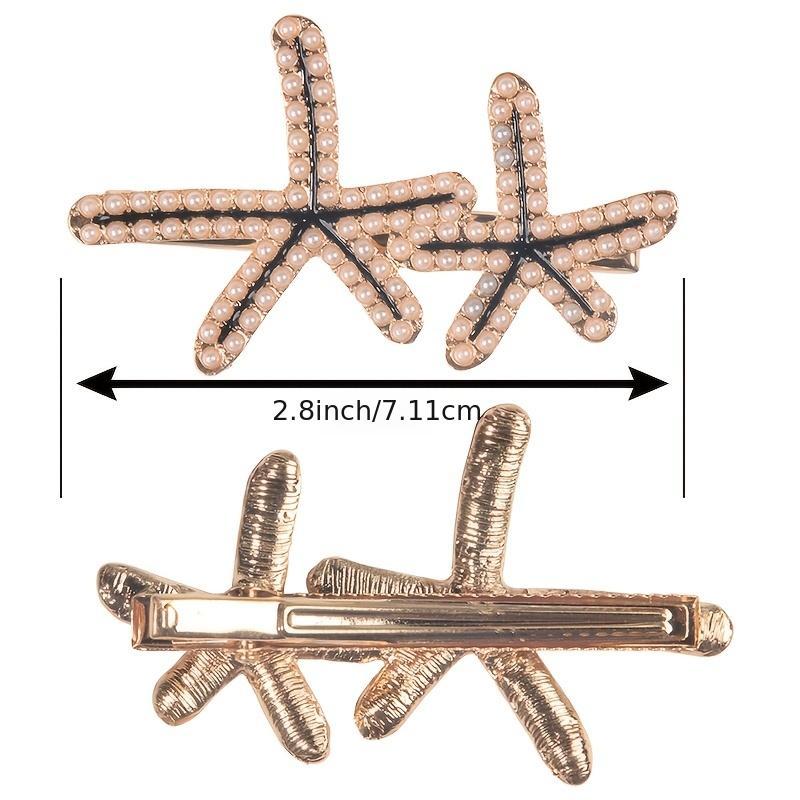 2pcs Pearl Hairpin Star Love Flower Hairpin Female Metal Hair Accessories