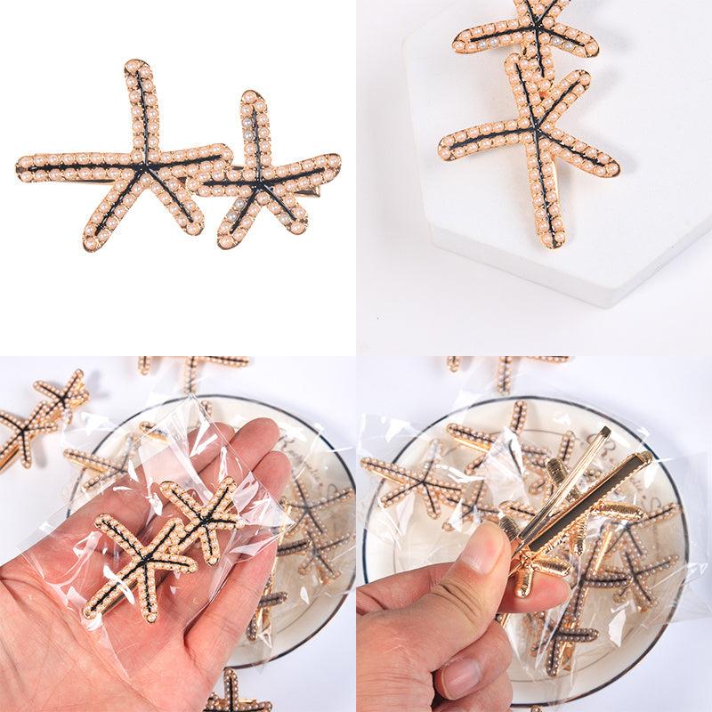 2pcs Pearl Hairpin Star Love Flower Hairpin Female Metal Hair Accessories