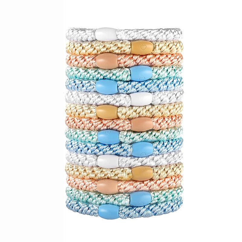 15pcs Boho Thickened Hair Tie High Elasticity Hair Rope Solid Hair Ring