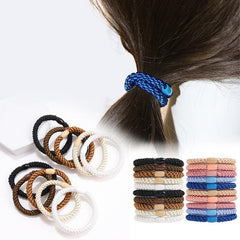 15pcs Boho Thickened Hair Tie High Elasticity Hair Rope Solid Hair Ring