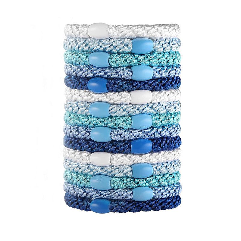 15pcs Boho Thickened Hair Tie High Elasticity Hair Rope Solid Hair Ring