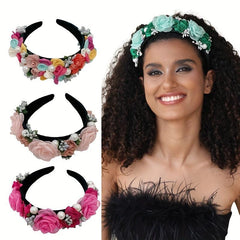 Flower Headband Hair Band For Women Girls Party Prom Props Hair Accessories