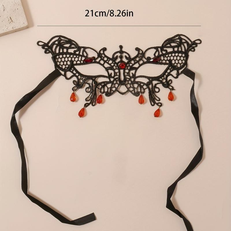 Lace Tassel Water Drop Pendant Prom Mask for Halloween Party