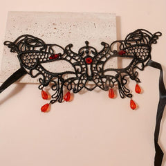 Lace Tassel Water Drop Pendant Prom Mask for Halloween Party
