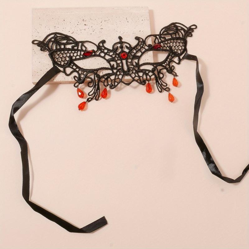 Lace Tassel Water Drop Pendant Prom Mask for Halloween Party