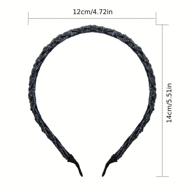 6 Beaded Decor Headband Hair Hoop Non-slip Hairbands for Daily Decoration
