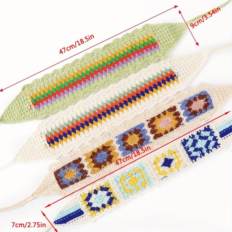 Boho Style Knitted Headband Flower Crochet Hair Band