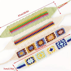 Boho Style Knitted Headband Flower Crochet Hair Band