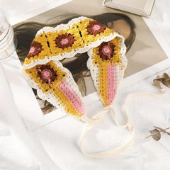 Boho Style Knitted Headband Flower Crochet Hair Band