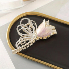 Tulip Alloy Hair Clip Rhinestone Shark Claw Hair Accessories