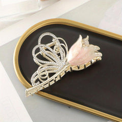 Tulip Alloy Hair Clip Rhinestone Shark Claw Hair Accessories