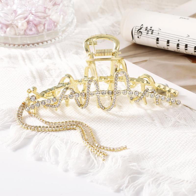 Red Rabbit Hair Claw Rhinestone Tassel Hairpin Girls Hair Accessories