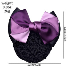 Bowknot Bun Cover Barrettes Net Snood Hairnet Bow Decor Hair Clip