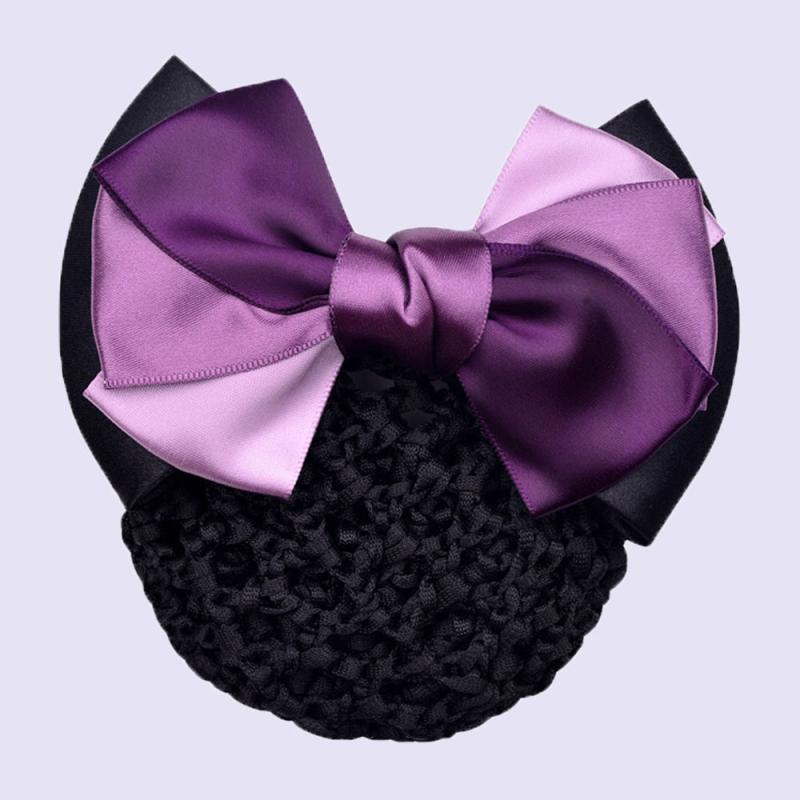 Bowknot Bun Cover Barrettes Net Snood Hairnet Bow Decor Hair Clip