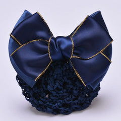 Bowknot Bun Cover Barrettes Net Snood Hairnet Bow Decor Hair Clip
