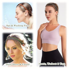 9pcs Solid Headband Skinny Head Hoop Nonslip Hair Band Sweet Hair Accessories