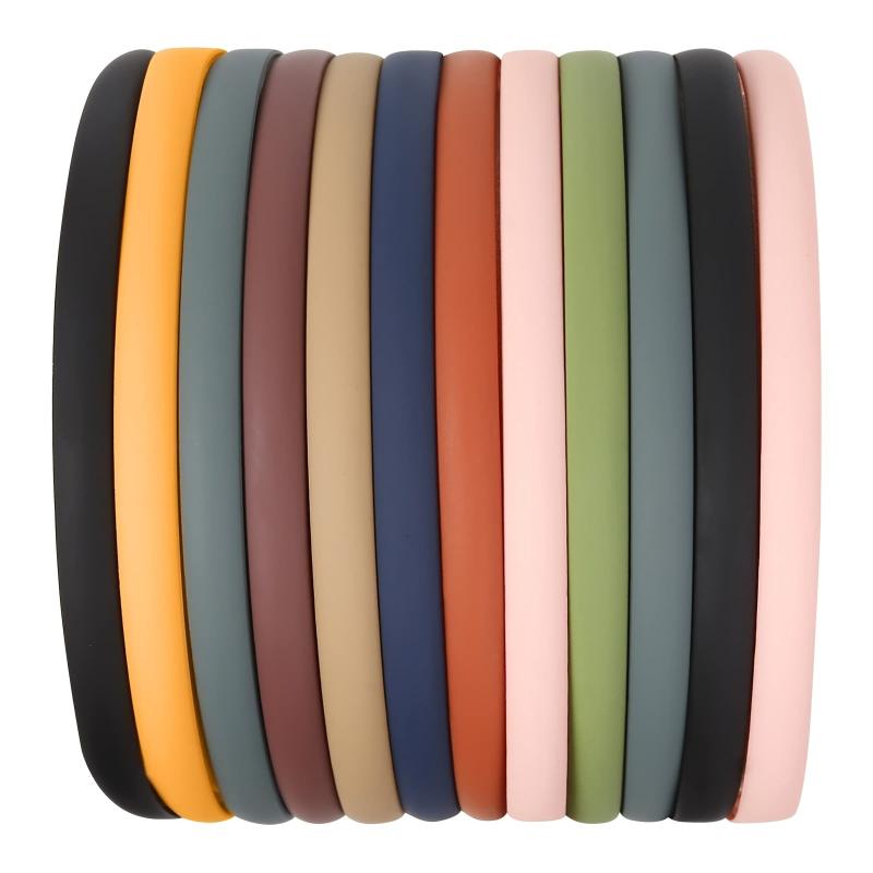 9pcs Solid Headband Skinny Head Hoop Nonslip Hair Band Sweet Hair Accessories
