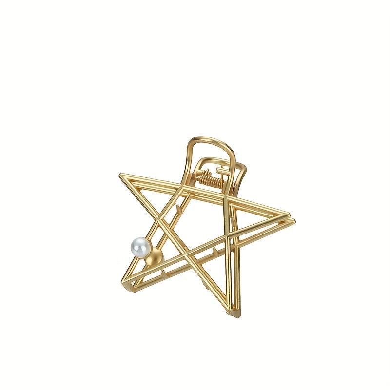 Star Shaped Hair Claw Metal Shark Clip for Ponytail