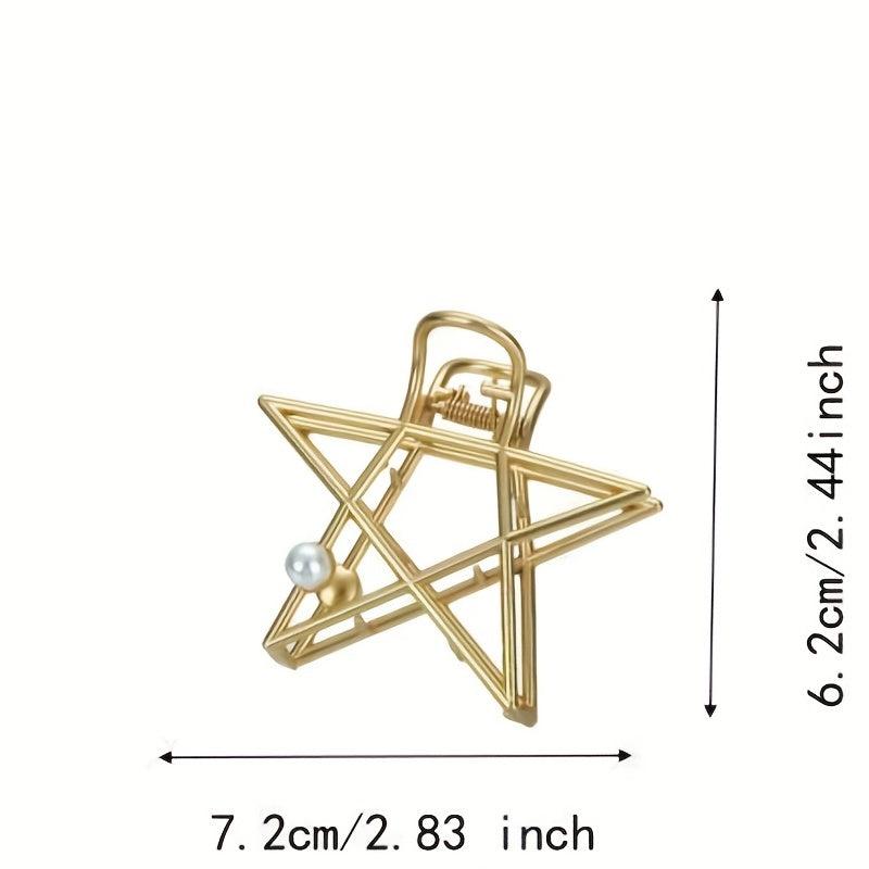 Star Shaped Hair Claw Metal Shark Clip for Ponytail