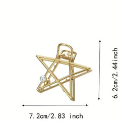 Star Shaped Hair Claw Metal Shark Clip for Ponytail