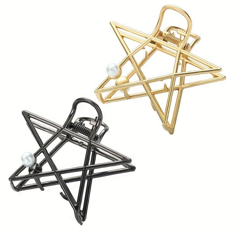 Star Shaped Hair Claw Metal Shark Clip for Ponytail