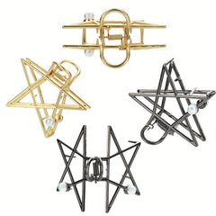 Star Shaped Hair Claw Metal Shark Clip for Ponytail