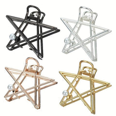 Star Shaped Hair Claw Metal Shark Clip for Ponytail