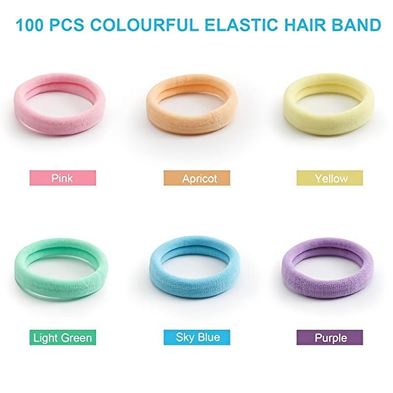120 Colorful Spring Hair Ties Ponytail Holders Hair Accessories