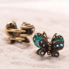 Vintage Rhinestone Hair Clip, Butterfly Shape, Small Claw Clip for Women