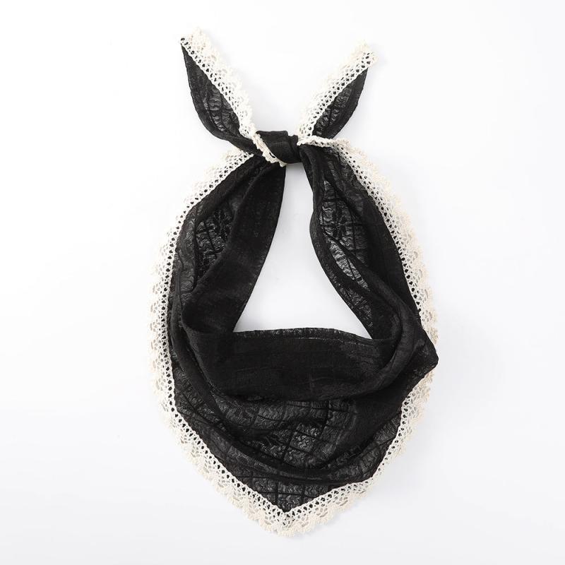 Women's Fabric Lace Headband Hair Wrap Scarf Handkerchief