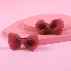 2pcs Mesh Collar Knot Hair Hairpins Geometric Flower Headwear