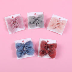 2pcs Mesh Collar Knot Hair Hairpins Geometric Flower Headwear