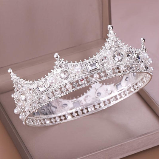 Vintage Crowns Women Birthday Princess Queen Tiara Topper Baroque Hair Accessori